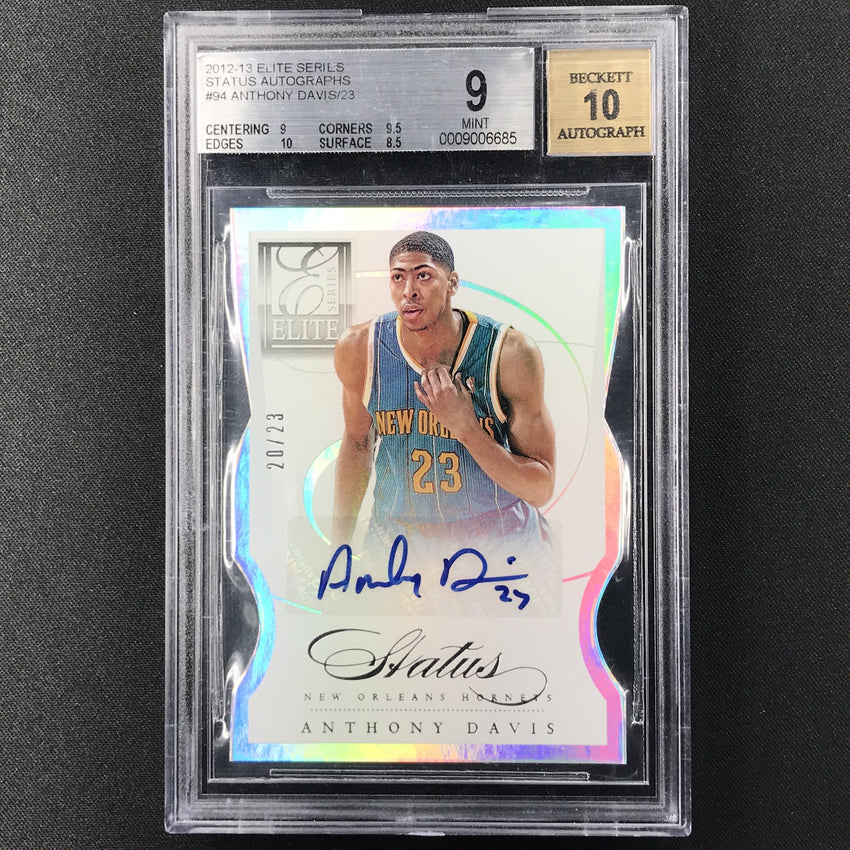 2012-13 Elite ANTHONY DAVIS Status Auto Rookie 20/23 BGS 9/10-Cherry Collectables