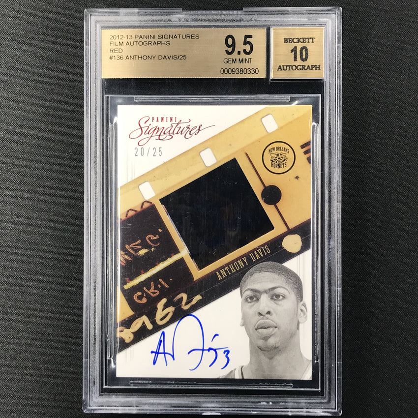 2012-13 Signatures ANTHONY DAVIS Film Autographs Red Auto Rookie 20/25 BGS 9.5/10-Cherry Collectables
