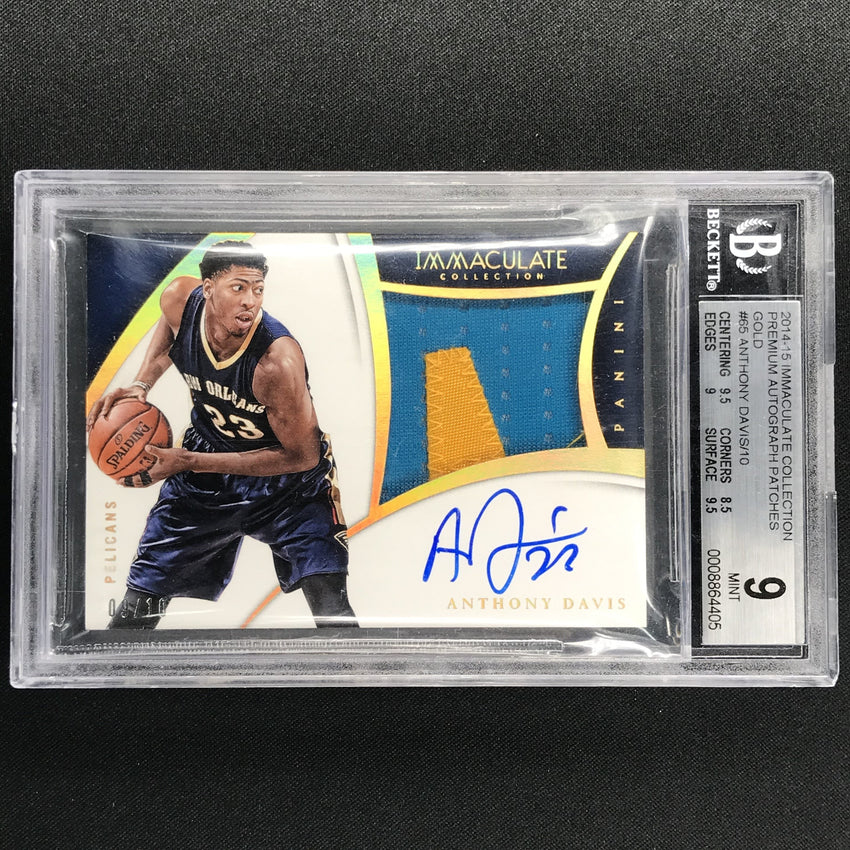 2014-15 Immaculate ANTHONY DAVIS Gold Premium Patch Auto 9/10 BGS 9/10-Cherry Collectables