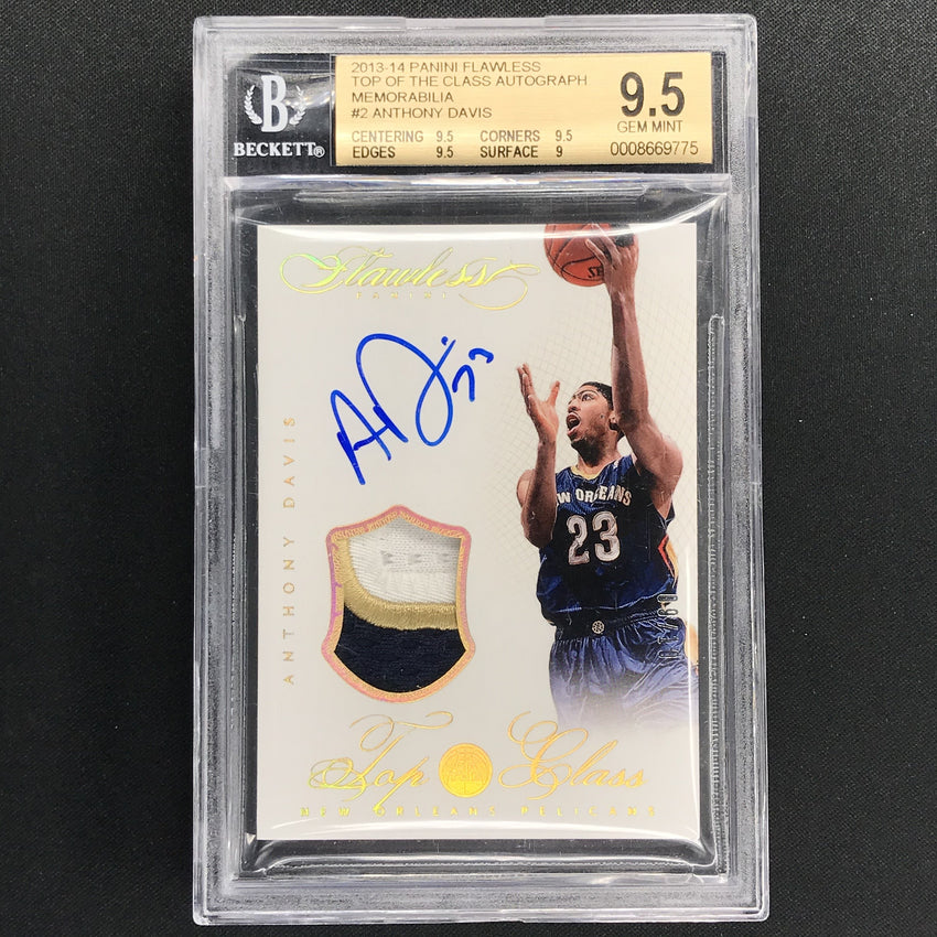 2013-14 Flawless ANTHONY DAVIS Top Of The Class Patch Auto 9/10 BGS 9.5/10-Cherry Collectables