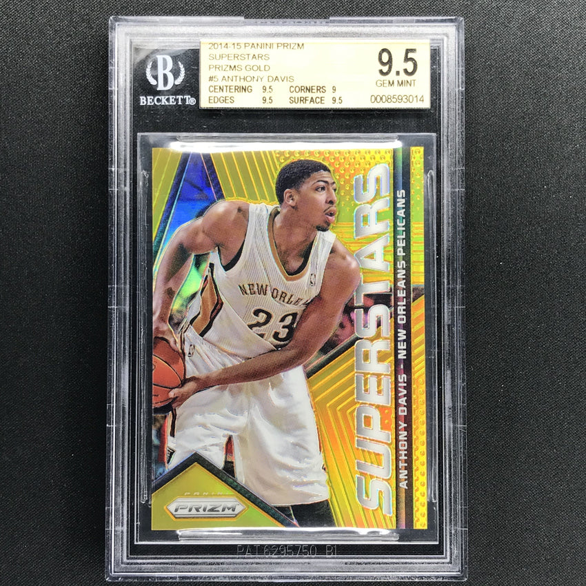 2014-15 Prizm ANTHONY DAVIS Superstars Gold Prizm 10/10 BGS 9.5-Cherry Collectables