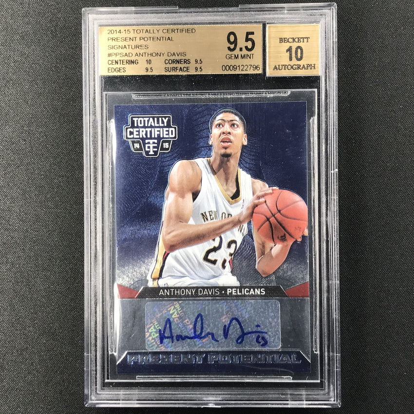 2014-15 Totally Certified ANTHONY DAVIS Present Potential Auto 36/99 BGS 9.5/10-Cherry Collectables