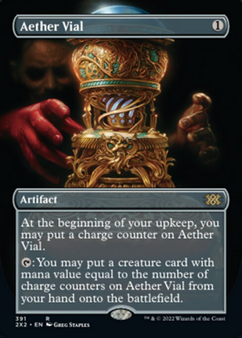 BORDERLESS Aether Vial 391# - Rare Double Masters 2022