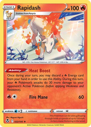 Rapidash - 022/195 - Holo Rare Silver Tempest