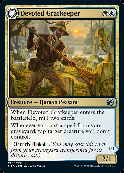 218Devoted Grafkeeper // Departed Soulkeeper 218/277 Uncommon - Midnight Hunt