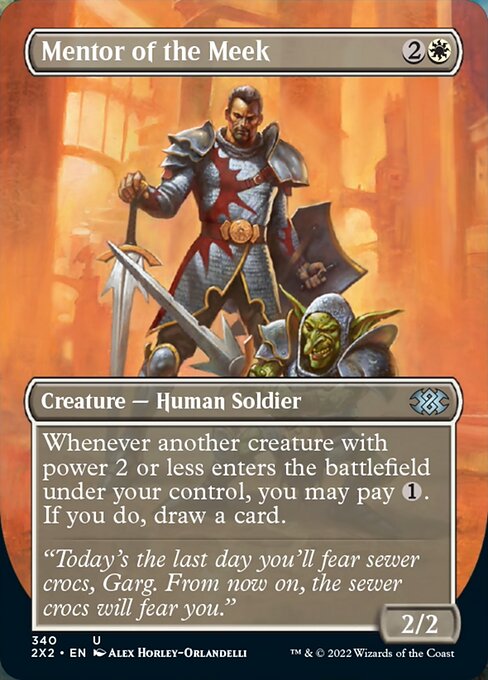 BORDERLESS Mentor of the Meek 340# - Uncommon Double Masters 2022