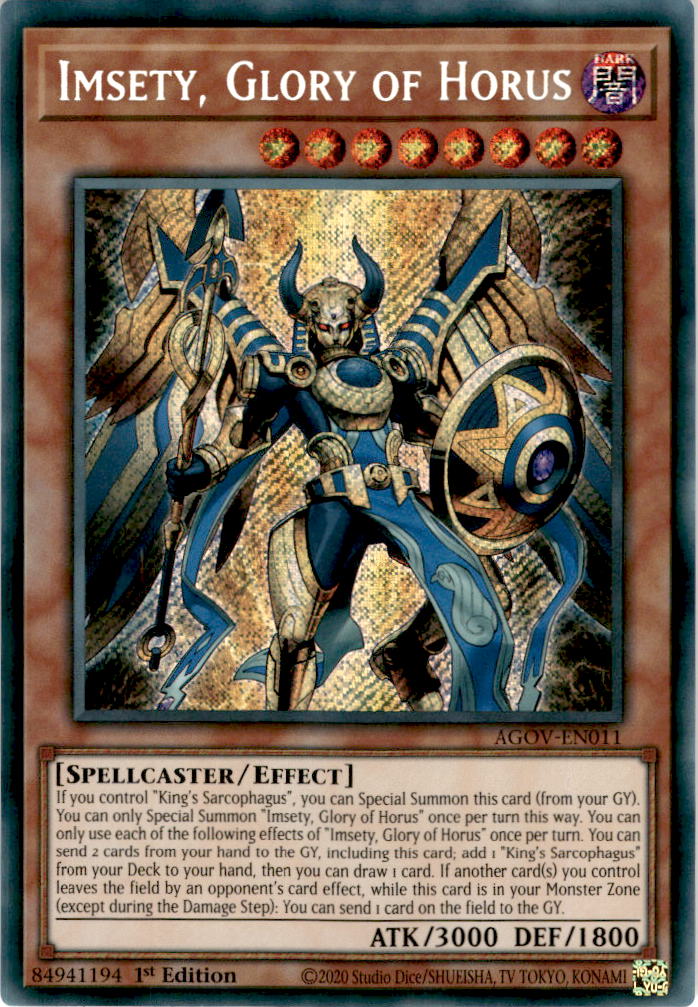 Imsety, Glory of Horus - AGOV-EN011 - Secret Rare 1st Edition