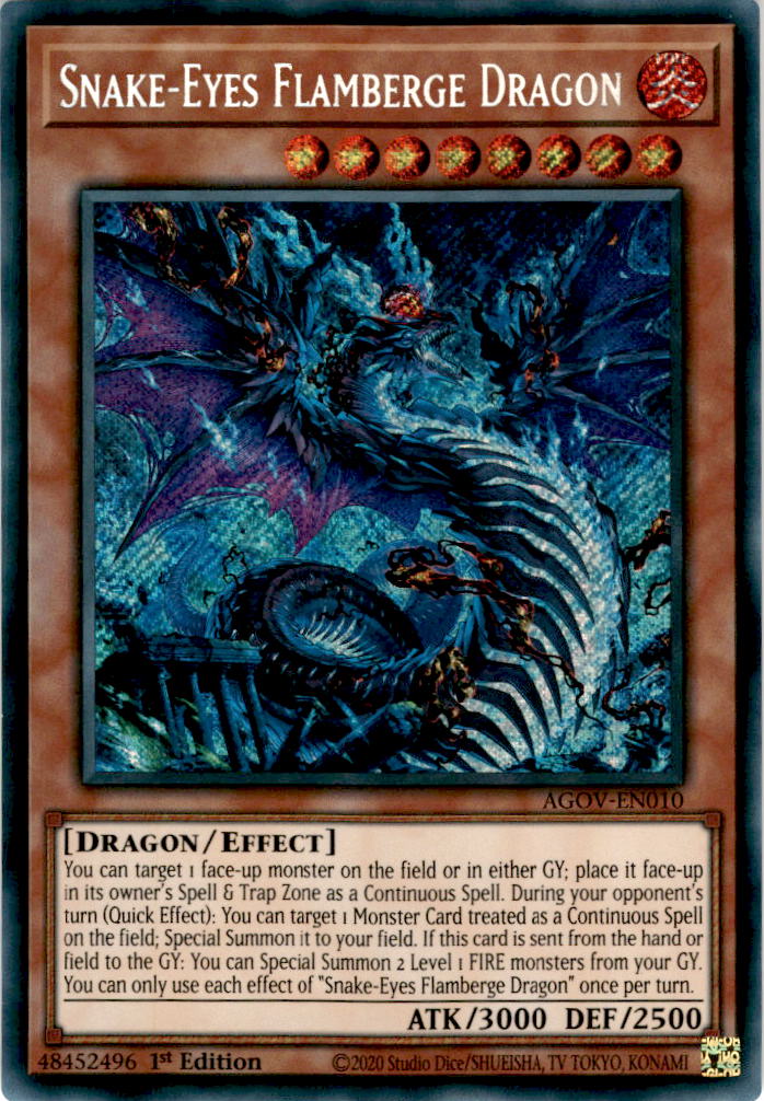 Snake-Eyes Flamberge Dragon - AGOV-EN010 - Secret Rare 1st Edition