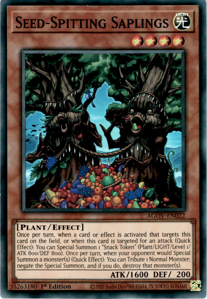 Seed-Spitting Saplings - AGOV-EN022 - Super Rare 1st Edition
