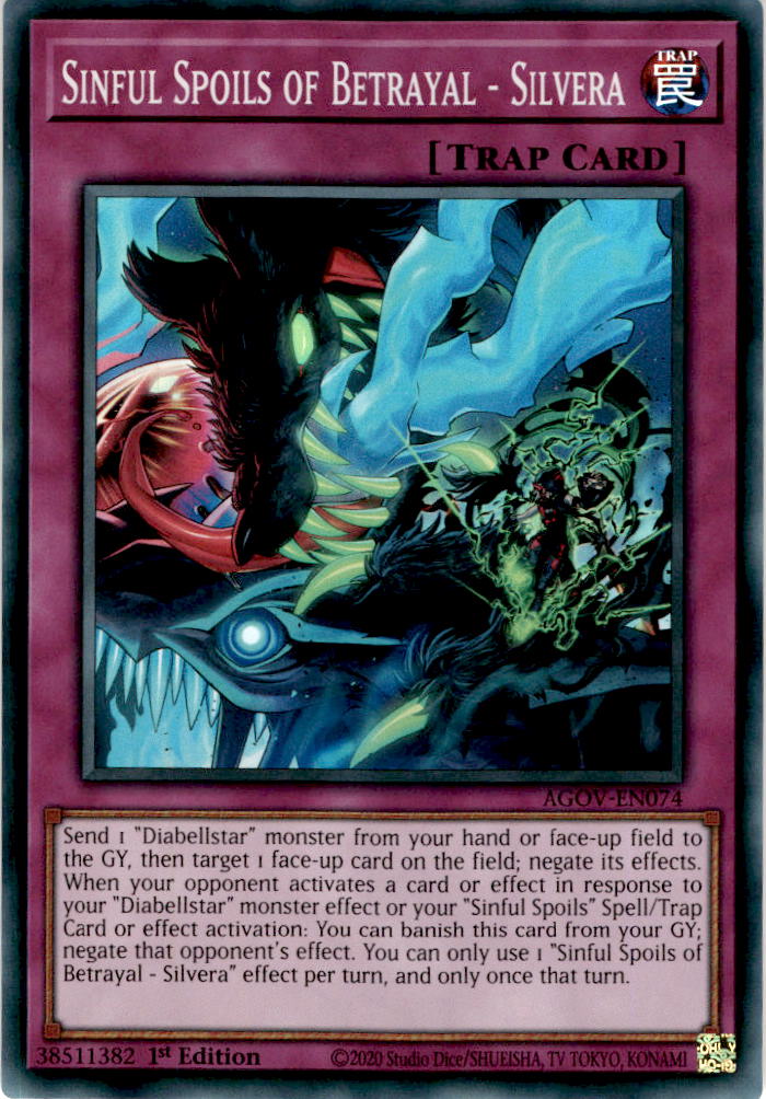 Sinful Spoils of Betrayal - Silvera - AGOV-EN074 - Super Rare 1st Edition