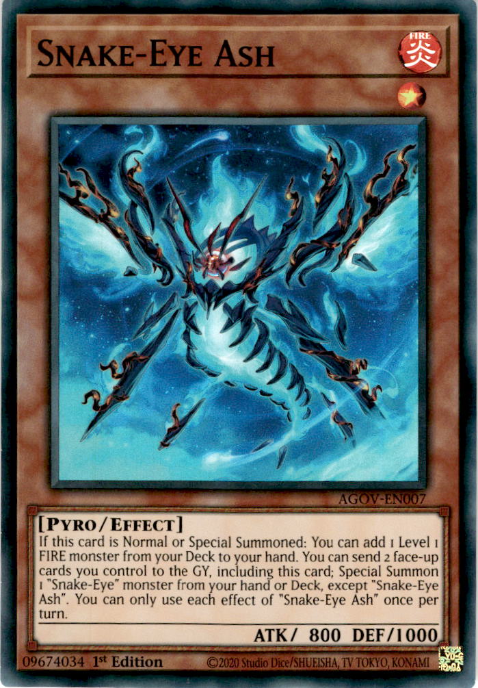 Snake-Eye Ash - AGOV-EN007 - Super Rare 1st Edition