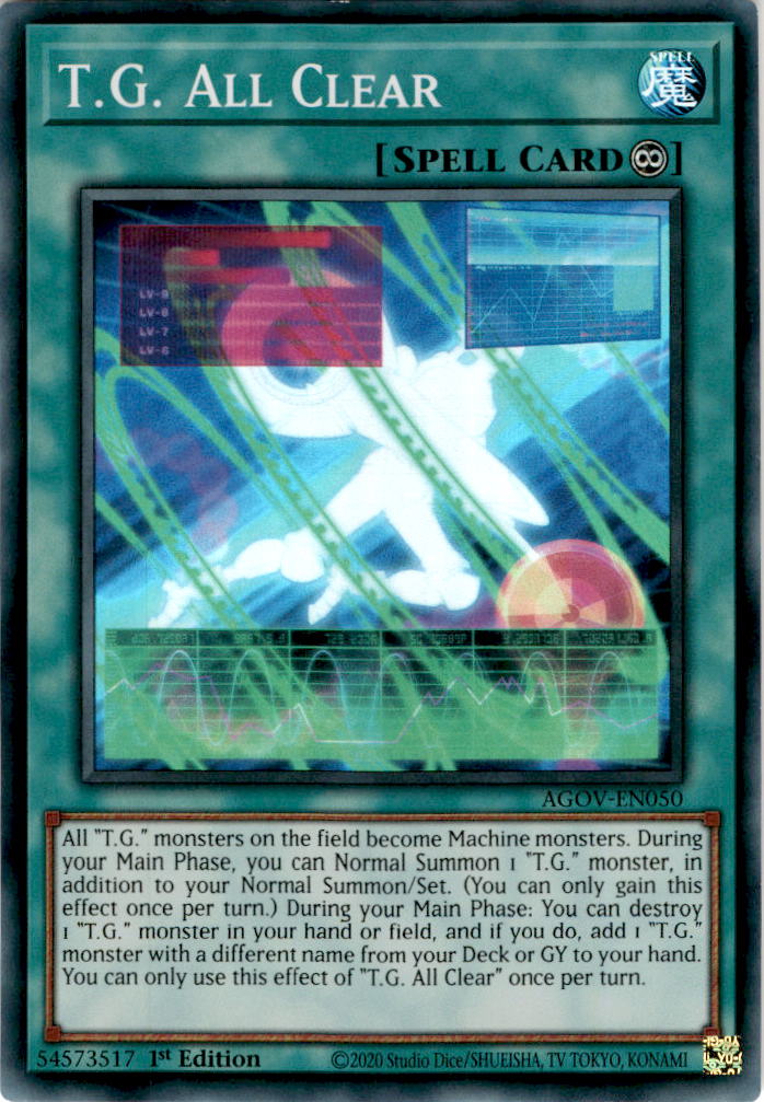T.G. All Clear - AGOV-EN050 - Super Rare 1st Edition