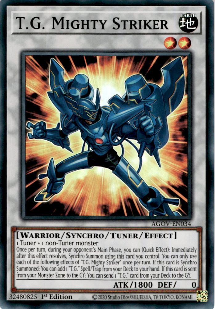 T.G. Mighty Striker - AGOV-EN034 - Super Rare 1st Edition