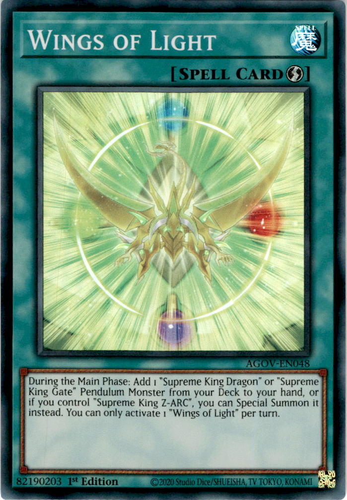 Wings of Light - AGOV-EN048 - Super Rare 1st Edition