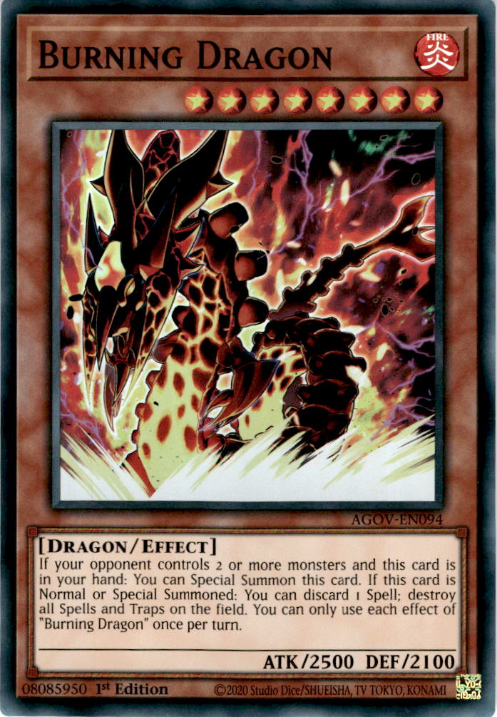 Burning Dragon - AGOV-EN094 - Super Rare 1st Edition