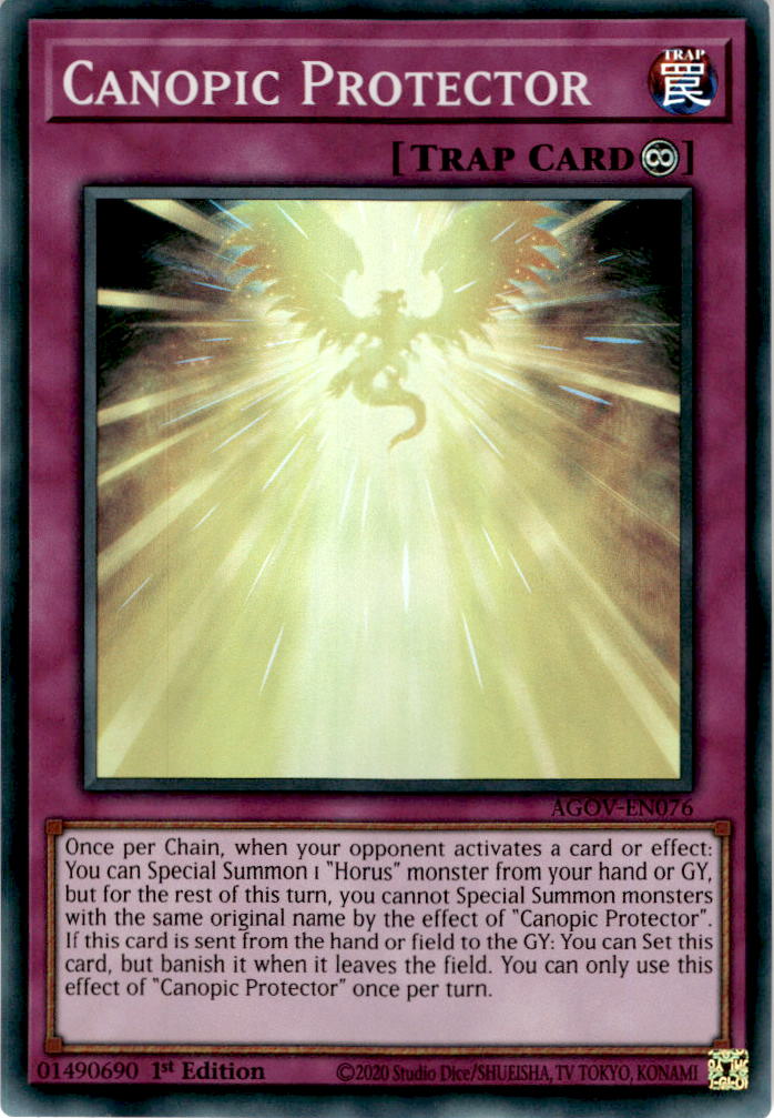 Canopic Protector - AGOV-EN076 - Super Rare 1st Edition