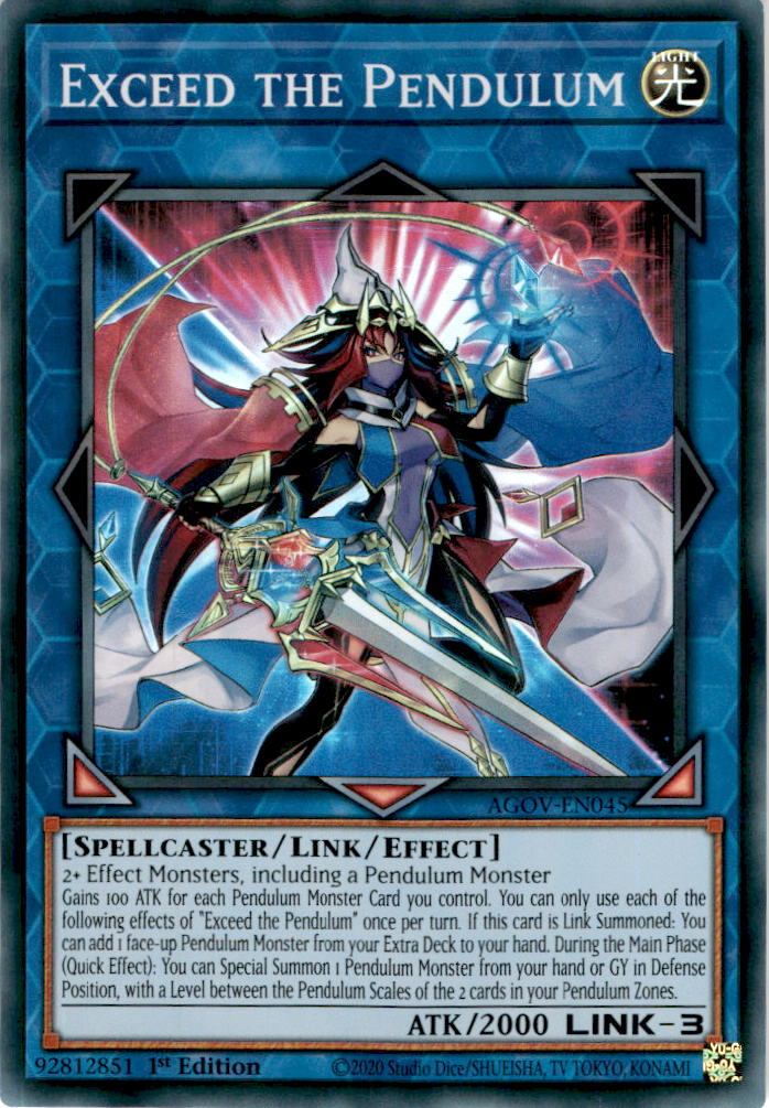 Exceed the Pendulum - AGOV-EN045 - Super Rare 1st Edition