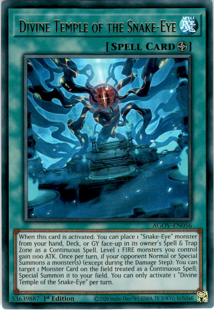 Divine Temple of the Snake-Eye - AGOV-EN056 - Ultra Rare 1st Edition