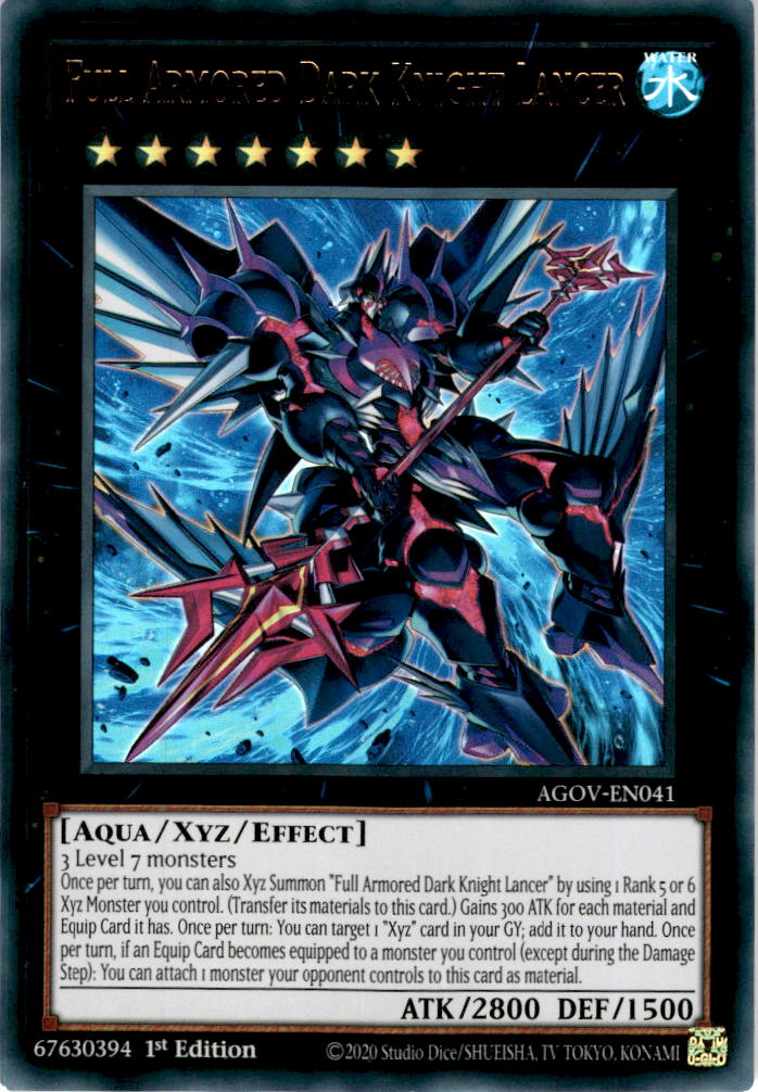 Full Armored Dark Knight Lancer - AGOV-EN041 - Ultra Rare 1st Edition