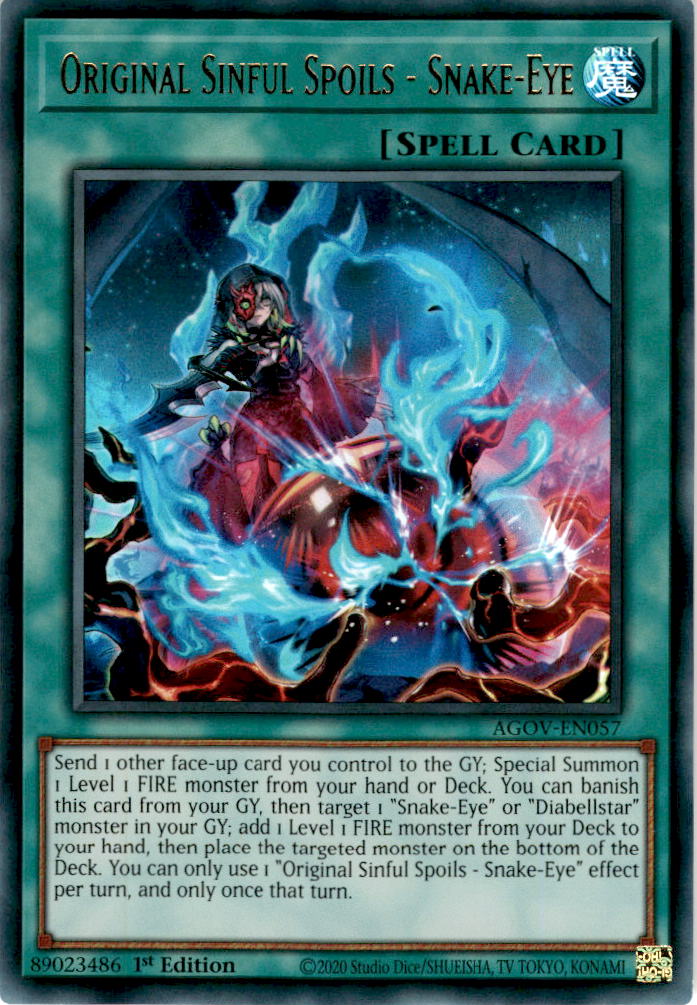 Original Sinful Spoils - Snake-Eye - AGOV-EN057 - Ultra Rare 1st Edition