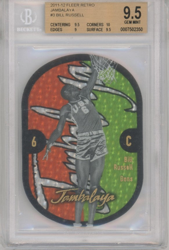 2011-12 Fleer Retro Bill Russell Jambalaya No 3 BGS 9.5 350