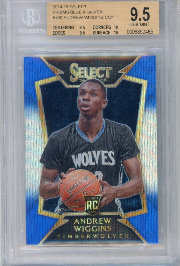 2014-15 Select ANDREW WIGGINS Prizms Blue & Silver #100 BGS 9.5 (465)