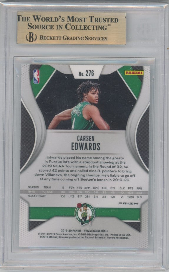 2019-20 Prizm Carsen Edwards Silver Prizm Rookie No 276 BGS 9.5 003