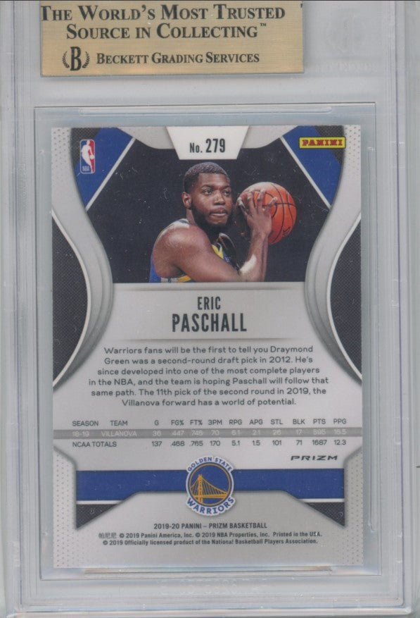 2019-20 Prizm Eric Paschall Silver Rookie No 279 BGS 9.5 010