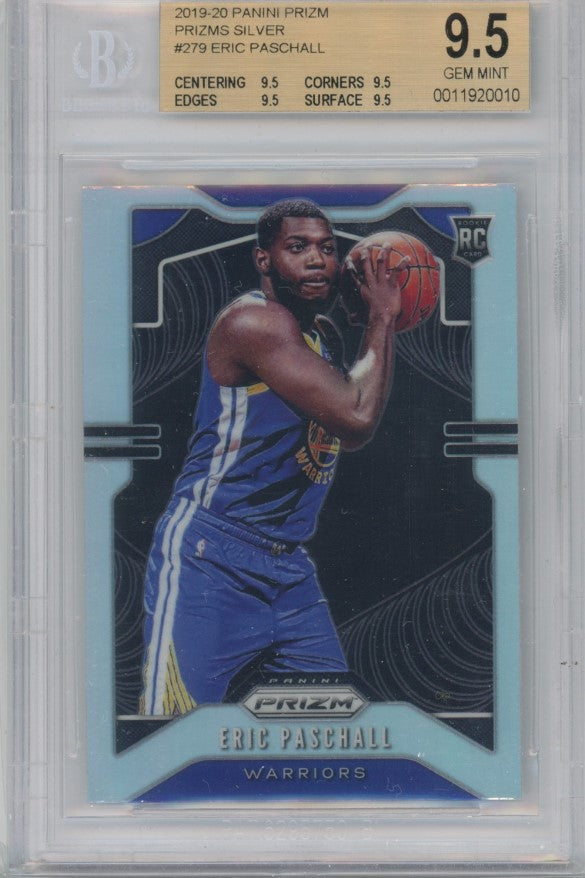 2019-20 Prizm Eric Paschall Silver Rookie No 279 BGS 9.5 010