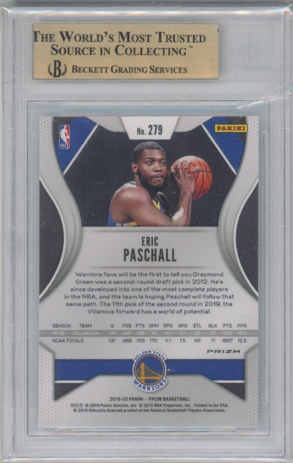 2019-20 Prizm Eric Paschall Silver Rookie No 279 BGS 9.5 014