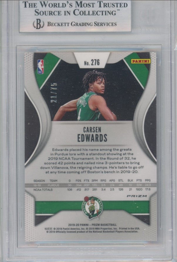 2019-20 Prizm Carsen Edwards Purple Prizm Rookie 21/75 BGS 9