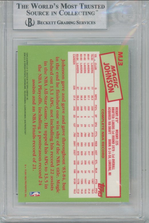 2000-01 Topps Chrome Magic Johnson That Never Were Auto No 3 Bgs Authentic 365
