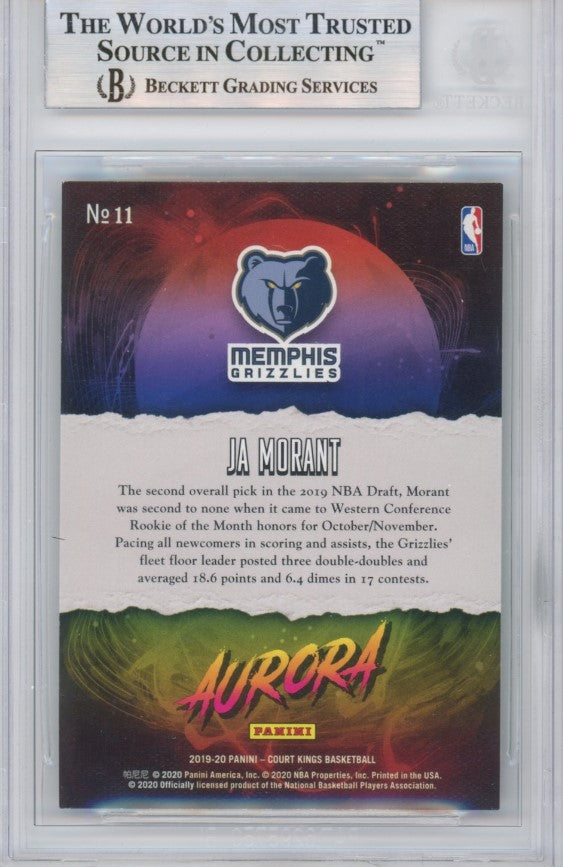 2019-20 Court Kings Ja Morant Aurora Rookie No 11 BGS 8.5 014