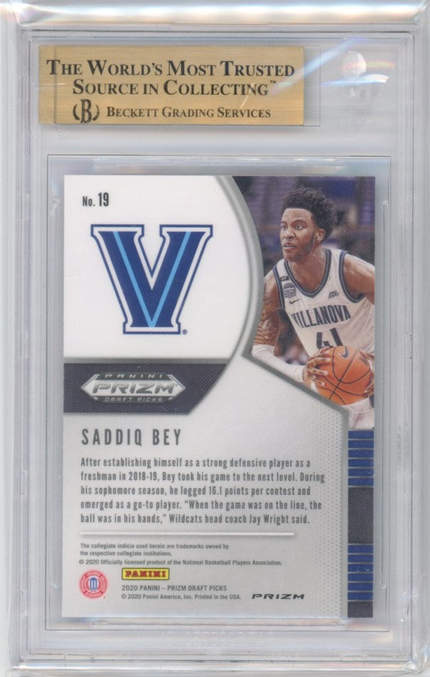 2020-21 Prizm Draft Picks Saddiq Bey Prizms Pink Ice Rookie No 19 Bgs 9.5 944