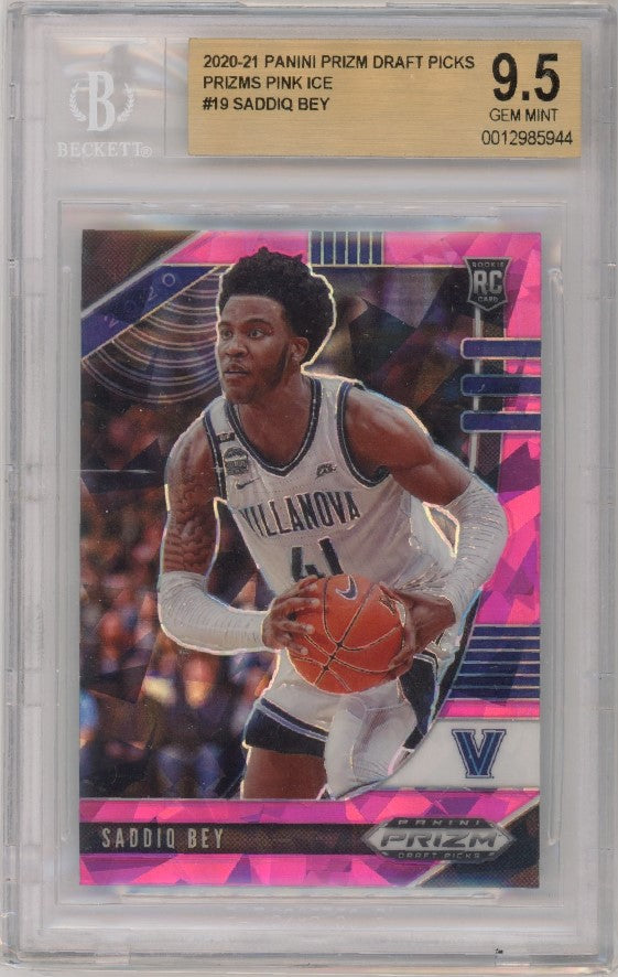 2020-21 Prizm Draft Picks Saddiq Bey Prizms Pink Ice Rookie No 19 Bgs 9.5 944