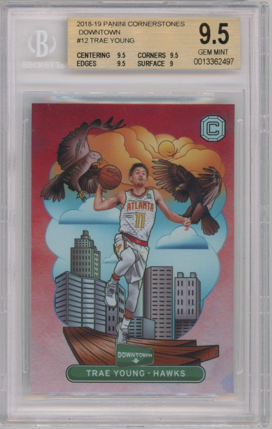 2018-19 Cornerstones Trae Young Downtown Rookie No 12 BGS 9.5 497