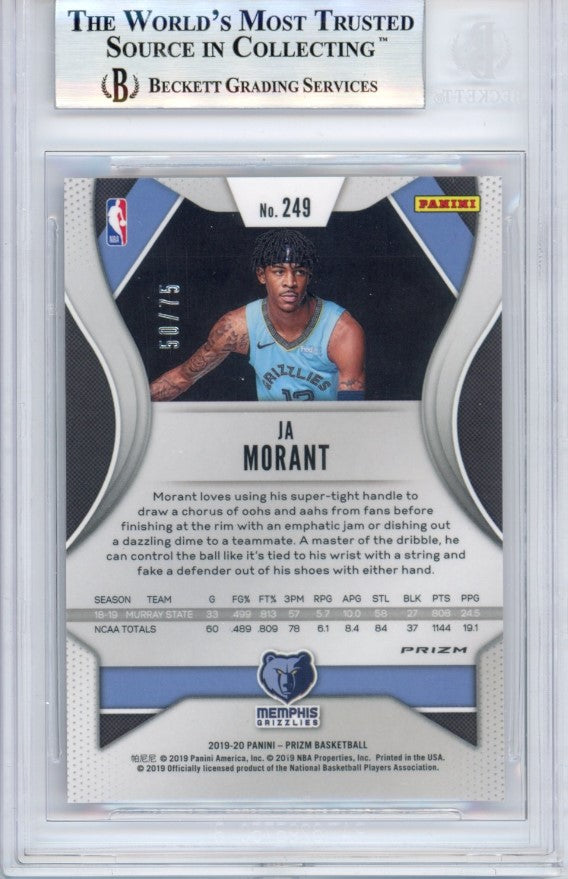 2019-20 Prizm Ja Morant Prizms Purple Rookie 50/75 BGS 9