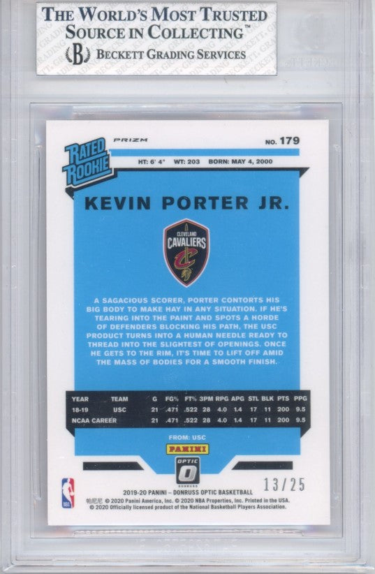 2019-20 Donruss Optic Kevin Porter Jr Pink Rookie 13/25 BGS 8