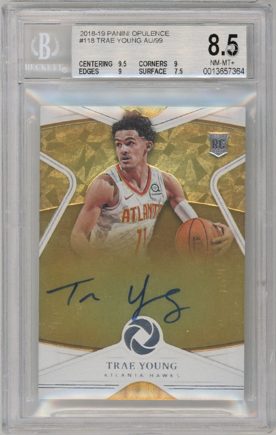 2018-19 Opulence Trae Young Rookie Auto 32/99 Bgs 8.5/10