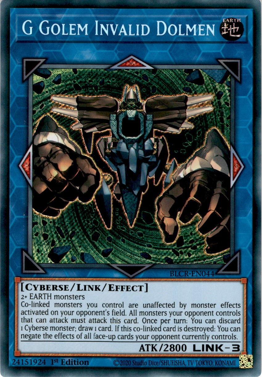 G Golem Invalid Dolmen - BLCR-EN044 - Secret Rare 1st Edition