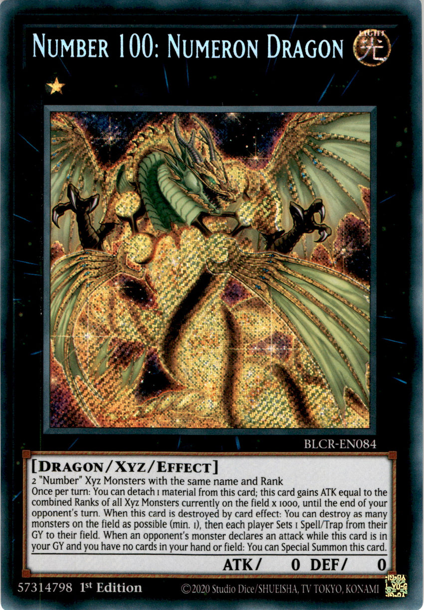 Number 100: Numeron Dragon - BLCR-EN084 - Secret Rare 1st Edition