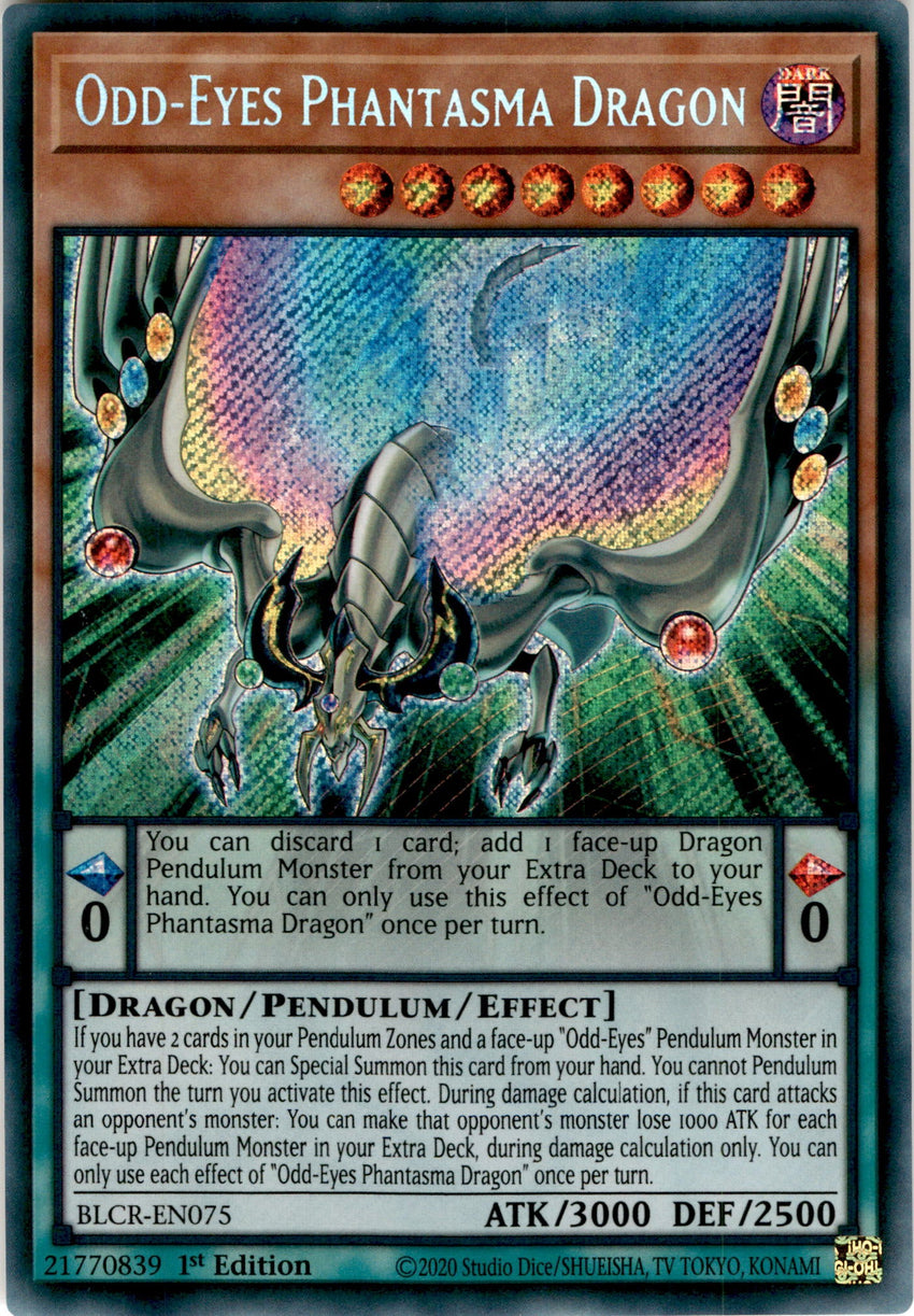 Odd-Eyes Phantasma Dragon - BLCR-EN075 - Secret Rare 1st Edition