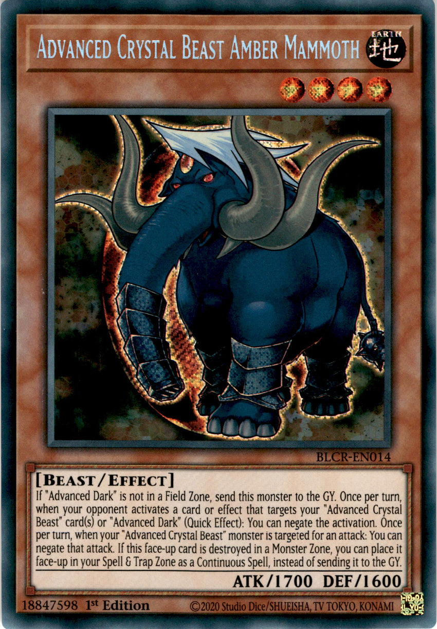 Advanced Crystal Beast Amber Mammoth - BLCR-EN014 - Secret Rare 1st Edition