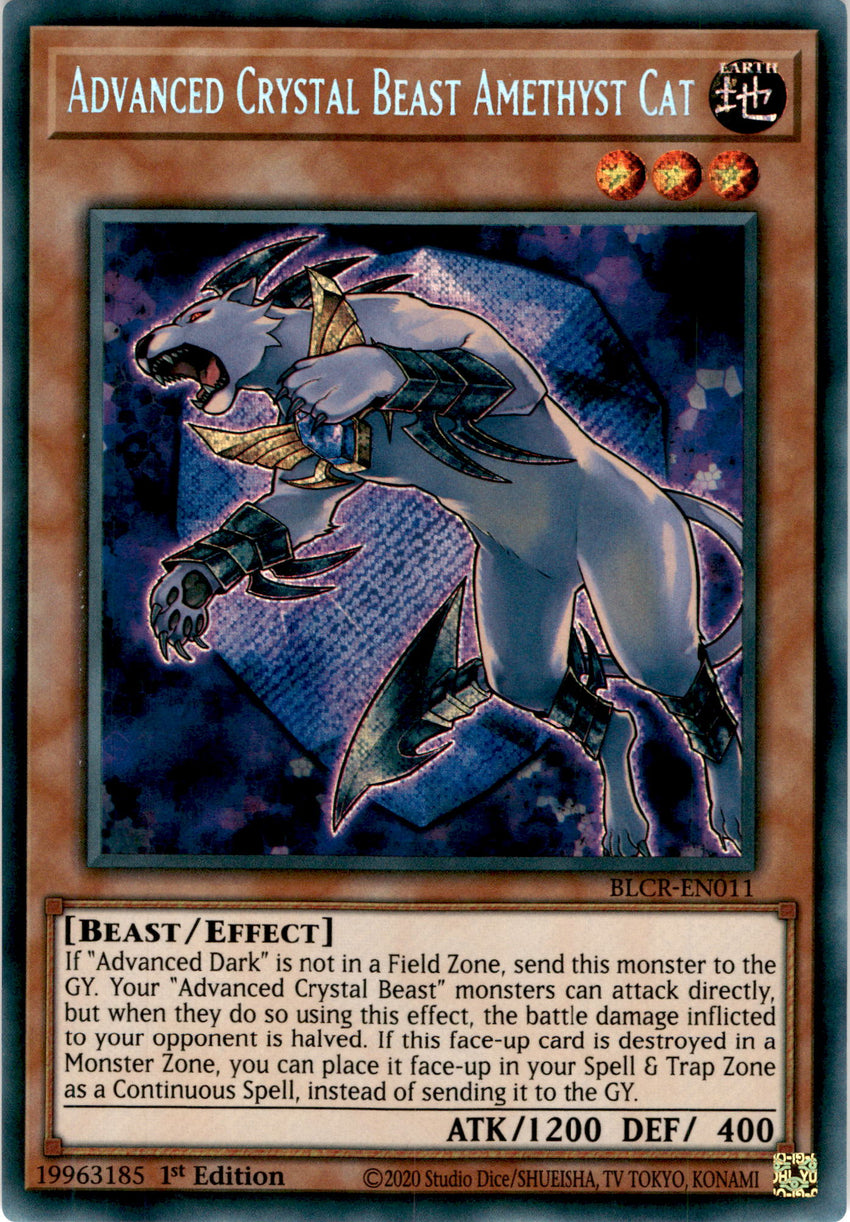 Advanced Crystal Beast Amethyst Cat - BLCR-EN011 - Secret Rare 1st Edition