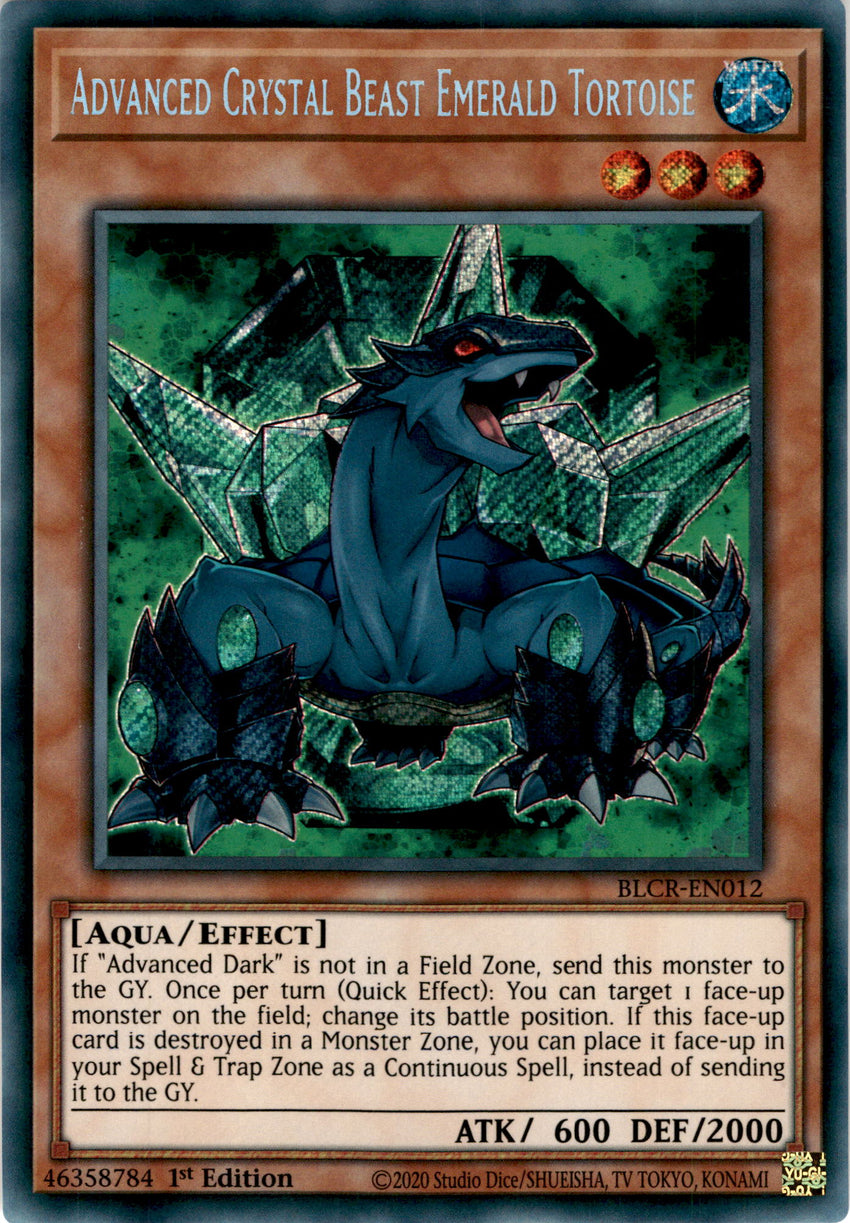 Advanced Crystal Beast Emerald Tortoise - BLCR-EN012 - Secret Rare 1st Edition