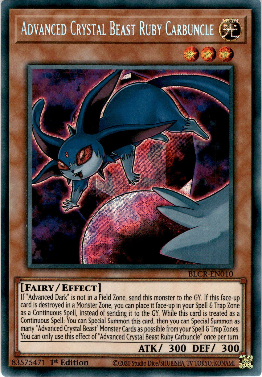 Advanced Crystal Beast Ruby Carbuncle - BLCR-EN010 - Secret Rare 1st Edition