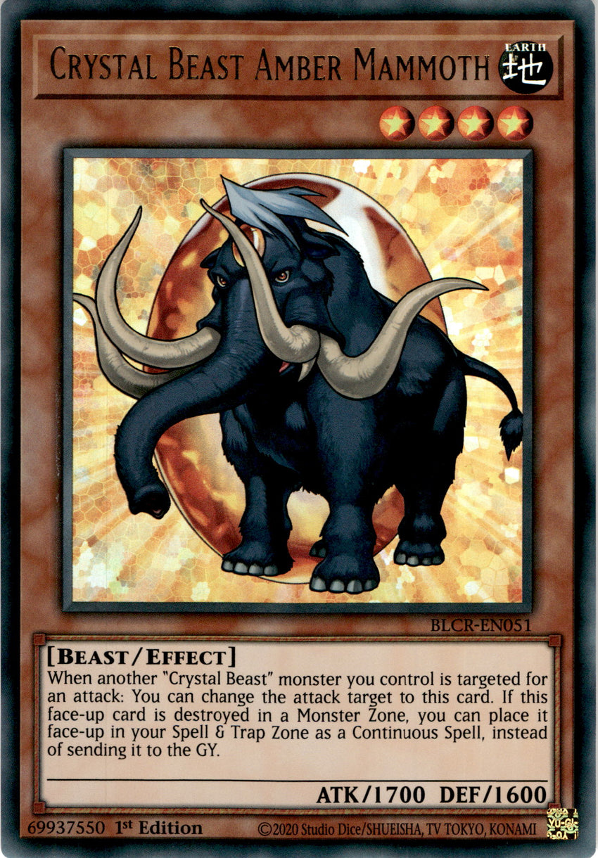 Crystal Beast Amber Mammoth - BLCR-EN051 - Ultra Rare 1st Edition