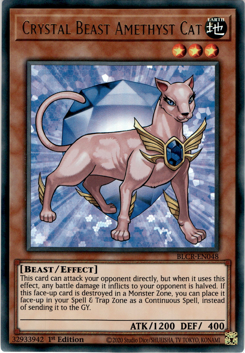 Crystal Beast Amethyst Cat - BLCR-EN048 - Ultra Rare 1st Edition