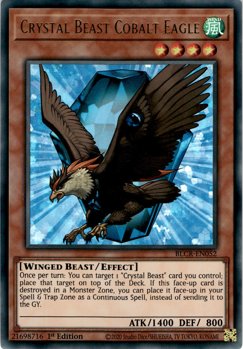 Crystal Beast Cobalt Eagle - BLCR-EN052 - Ultra Rare 1st Edition