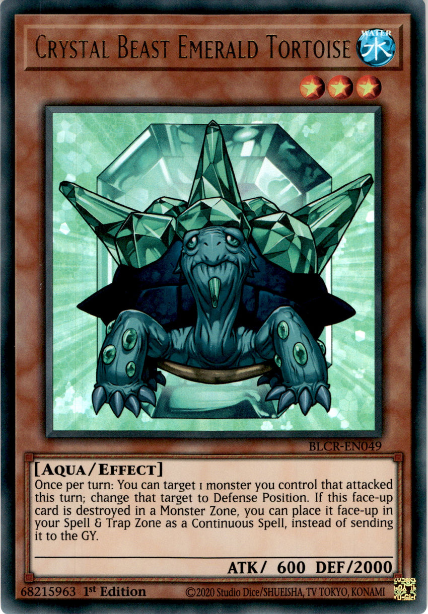 Crystal Beast Emerald Tortoise - BLCR-EN049 - Ultra Rare 1st Edition